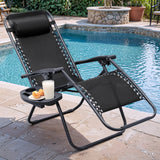 Devoko Set of 2 Outdoor Casual Adjustable Zero Gravity Chair with Pillow and Cup Holder