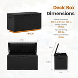 Devoko 100 Gallon Resin Deck Box Outdoor Waterproof Storage Box with Air Rod Outdoor Lockable Storage Bench