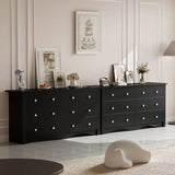 Vineego Rustic Modern Chest of 6 Drawers,Extra Wide Double Dresser for Master Bedroom or Nursery Storage