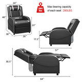 Devoko Massage Gaming Recliner Chair PU Leather Home Theater Seating Single Modern Living Room Sofa Recliners