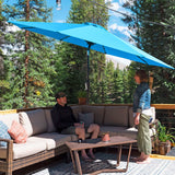 Devoko 10ft Patio Market Umbrella Outdoor Shade with Push Tilt and Crank Lift 8 Ribs