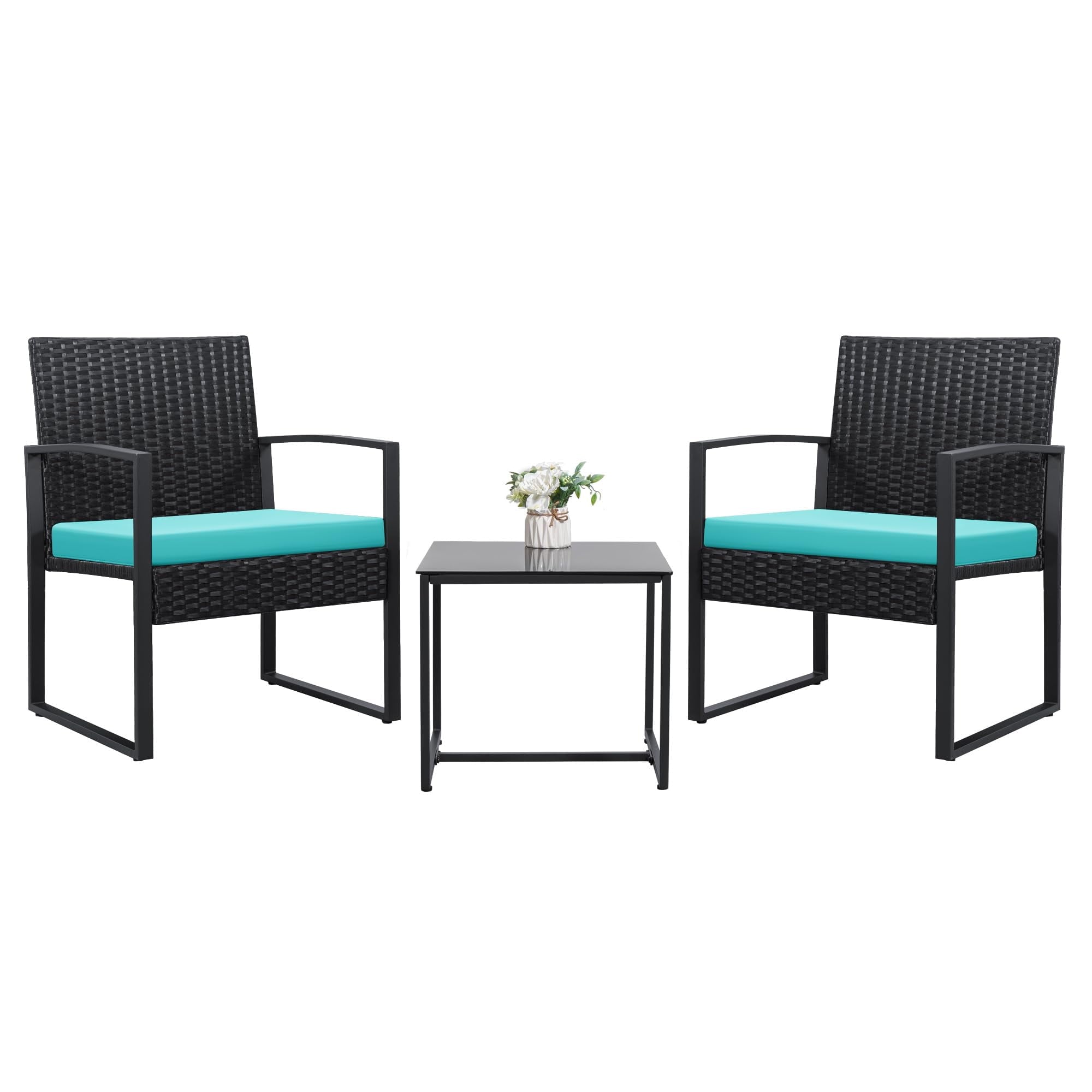 Devoko 3 Pieces Clearance Outdoor Patio Conversation Set Outdoor Bistr