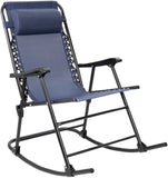 Devoko Zero Gravity Rocking Chair with Headrest Pillow Folding Recliner Foldable Lounge Chair