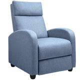 Devoko Home Theater Recliner with Padded Seat and Backrest, Blue Fabric