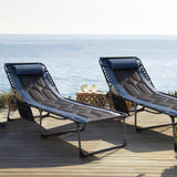 Devoko Patio Metal Lounge Chairs Folding Adjustable Chaise Chair with Side Bag