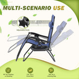 Devoko Set of 2 Outdoor Casual Adjustable Zero Gravity Chair with Pillow and Cup Holder