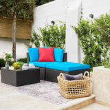 Devoko Outdoor Sectional Sofa PE Rattan Patio Furniture Sets with Cushions and Table