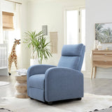 Devoko Home Theater Recliner with Padded Seat and Backrest, Blue Fabric