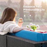 Devoko 5 Pieces Outdoor Patio Furniture Sets Wicker Sectional Sofa PE Rattan Conversation Sets