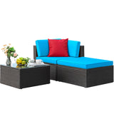 Devoko Outdoor Sectional Sofa PE Rattan Patio Furniture Sets with Cushions and Table