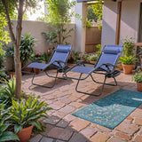 Devoko Set of 2 Outdoor Casual Adjustable Zero Gravity Chair with Pillow and Cup Holder