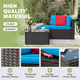 Devoko Outdoor Sectional Sofa PE Rattan Patio Furniture Sets with Cushions and Table