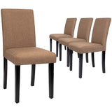 Devoko Set of 4 Modern Upholstered Dining Chairs with Wood Legs