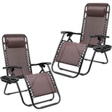 Devoko 2 PCS Zero Gravity Chair Outdoor Lounge Patio Chair Camp Reclining Lounge Chairs