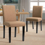 Devoko Set of 4 Modern Upholstered Dining Chairs with Wood Legs