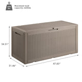 Devoko 100 Gallon Outdoor Box Deck Plastic Resin Storage Box