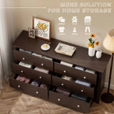 Vineego Rustic Modern Chest of 6 Drawers,Extra Wide Double Dresser for Master Bedroom or Nursery Storage