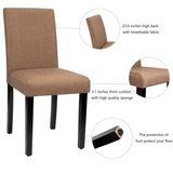 Devoko Set of 4 Modern Upholstered Dining Chairs with Wood Legs