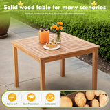 Devoko Acacia Wood Table and Chair Set 5 Alfresco Dining Sets with Chairs for 4 People Balcony Patio and Garden