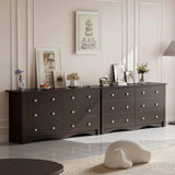 Vineego Rustic Modern Chest of 6 Drawers,Extra Wide Double Dresser for Master Bedroom or Nursery Storage