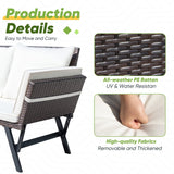 Devoko Patio Wicker Daybed with Adjustable Armrest, Outdoor Foldable PE Rattan Sofa Bed for All-Weather Use