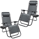 Devoko 2 PCS Zero Gravity Chair Outdoor Lounge Patio Chair Camp Reclining Lounge Chairs