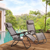 Devoko 2 PCS Zero Gravity Chair Outdoor Lounge Patio Chair Camp Reclining Lounge Chairs