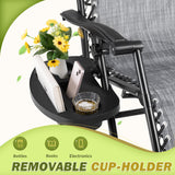 Devoko Set of 2 Outdoor Casual Adjustable Zero Gravity Chair with Pillow and Cup Holder