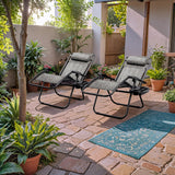 Devoko Set of 2 Outdoor Casual Adjustable Zero Gravity Chair with Pillow and Cup Holder