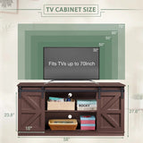 Devoko Sliding Barn Door TV Stand, Storage Space with Adjustable Divider for TVs up to 70 "