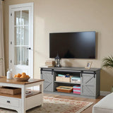 Devoko Sliding Barn Door TV Stand, Storage Space with Adjustable Divider for TVs up to 70 "