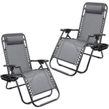 Devoko 2 PCS Zero Gravity Chair Outdoor Lounge Patio Chair Camp Reclining Lounge Chairs