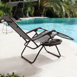 Devoko Patio Zero Gravity Chair Outdoor Folding Recliner Lounge Chair with Attachable Sunshade Canopy and Holder