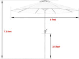 Devoko 9FT Patio Umbrella Outdoor Table Umbrella with 8 Sturdy Ribs