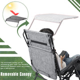 Devoko Patio Zero Gravity Chair Outdoor Folding Recliner Lounge Chair with Attachable Sunshade Canopy and Holder