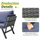 Devoko Patio Wicker Daybed with Adjustable Armrest, Outdoor Foldable PE Rattan Sofa Bed for All-Weather Use