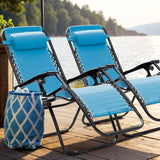 Devoko Set of 2 Outdoor Casual Adjustable Zero Gravity Chair with Pillow and Cup Holder