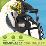 Devoko Set of 2 Outdoor Casual Adjustable Zero Gravity Chair with Pillow and Cup Holder
