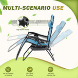Devoko Set of 2 Outdoor Casual Adjustable Zero Gravity Chair with Pillow and Cup Holder