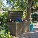 Devoko 120 Gallon Outdoor Patio Box Deck Plastic Resin Storage Box Backyard