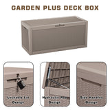 Devoko 100 Gallon All-Weather Resin Deck Box,Indoor Outdoor Lockable Storage Container