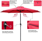 Devoko 9FT Patio Umbrella Outdoor Table Umbrella with 8 Sturdy Ribs