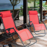 Devoko 2 PCS Zero Gravity Chair Outdoor Lounge Patio Chair Camp Reclining Lounge Chairs