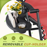 Devoko Set of 2 Outdoor Casual Adjustable Zero Gravity Chair with Pillow and Cup Holder