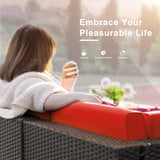 Devoko 5 Pieces Outdoor Patio Furniture Sets Wicker Sectional Sofa PE Rattan Conversation Sets