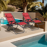 Devoko Set of 2 Outdoor Casual Adjustable Zero Gravity Chair with Pillow and Cup Holder