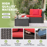 Devoko Outdoor Sectional Sofa PE Rattan Patio Furniture Sets with Cushions and Table