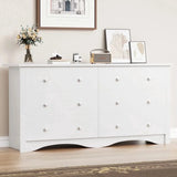 Vineego Rustic Modern Chest of 6 Drawers,Extra Wide Double Dresser for Master Bedroom or Nursery Storage
