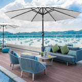 Devoko 10ft Patio Market Umbrella Outdoor Shade with Push Tilt and Crank Lift 8 Ribs