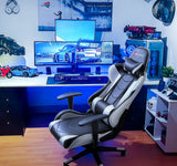 Devoko Gaming Chair High Back Office Chair Racing Style Adjustable Height PC Computer Chair with Headrest and Lumbar Support